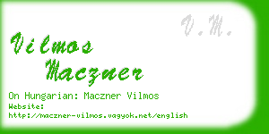 vilmos maczner business card